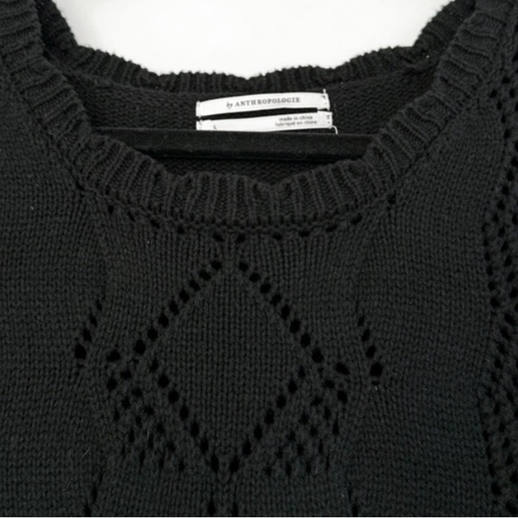 Anthropologie Lightweight Black Ruffled Sweater Tank Size Large - Picture 2 of 6